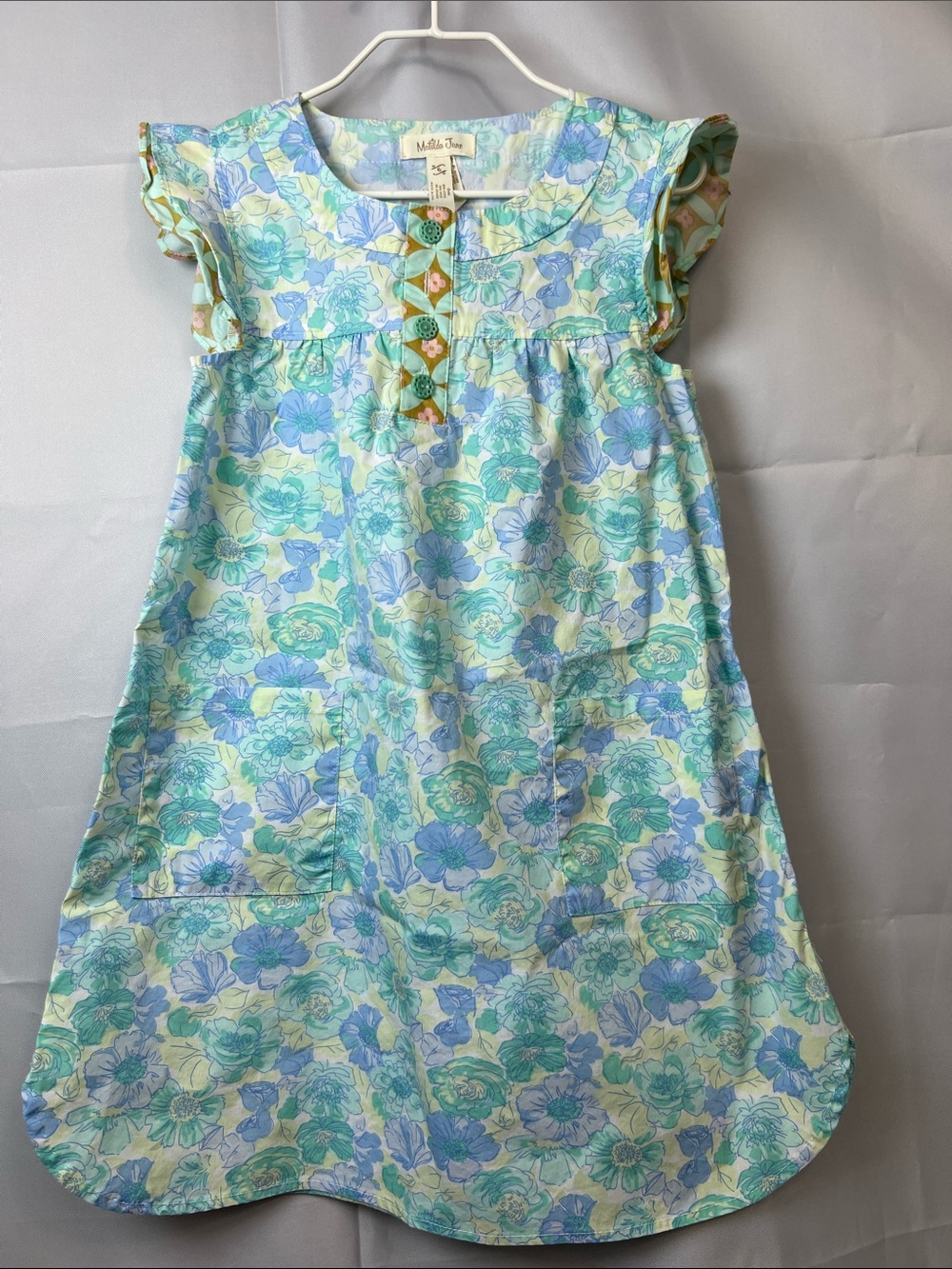 Matilda Jane aqua Azaleas woven floral print dress NWOT size 6 - Picture 3 of 14
